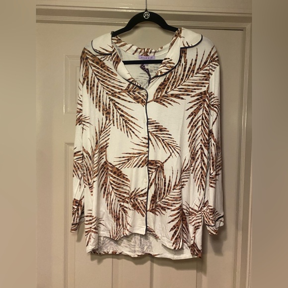 NWT Hale Bob Women’s 2 Piece Pajama Set with Tropical Print - Picture 3 of 6